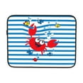 thumbnail image 7 of Red Funny Crab on Blue Stripe 17 inch Portable Laptop Sleeve Compatible with MacBook Air Notebook Computer Case for Men Women College School Students, 7 of 7