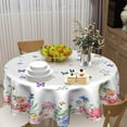 thumbnail image 6 of Spring Flower Tablecloth Round 60 Inch Spring Floral Tablecloths Watercolor Butterfly Flower Table Cloth Round Farmhouse Wildflowers Tablecloths Washable Table Cover for Indoor Outdoor Table Decor, 6 of 6