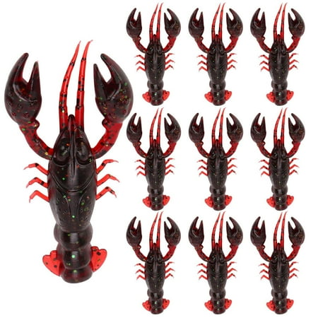 10 Pack Soft Shrimp Lure Baits Lifelike Crawfish Artificial Fishing Lures for Freshwater Saltwater Fishing Bass Trout Pike Crappie Perch Jigging Rigging