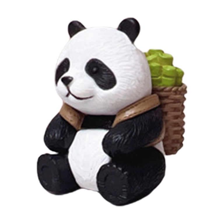 PRETYZOOM Mini Panda Statue Set – 6pcs Resin Cute Panda Figurines For Desk, Car, Garden Decor | Adorable Animal Models