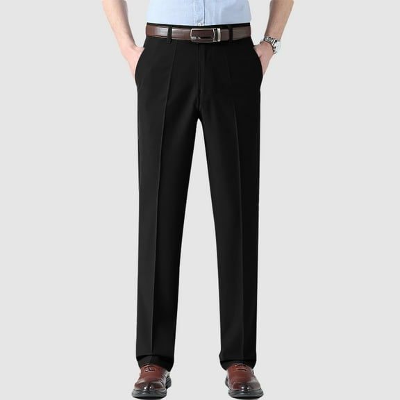 Baggy Sweatpants for Men Solid Color Mid Waisted Hidden Expandable Waistband Classic Fit Front Dress Pant Travel Fall Hiking Outdoor Sport Pants