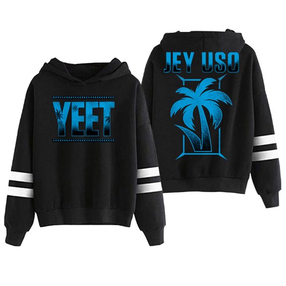 Jey Uso Yeet Logo Hoodie Pocketless Parallel Bars Sleeve Streetwear Women Men Hooded Sweatshirts