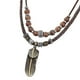 thumbnail image 1 of Vintage Style Double Layers Black Braided Leather Tribal Necklace--C-Product code 47928 C, 1 of 2