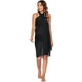 thumbnail image 3 of Women Chiffon Swimwear Pareo Scarf Beach Cover Up Wrap Kaftan Sarong Black One Size, 3 of 7