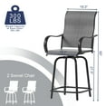 thumbnail image 3 of ELPOSUN Swivel High Back Outdoor Bar Stools - Set of 2, Dark Gray, 3 of 6