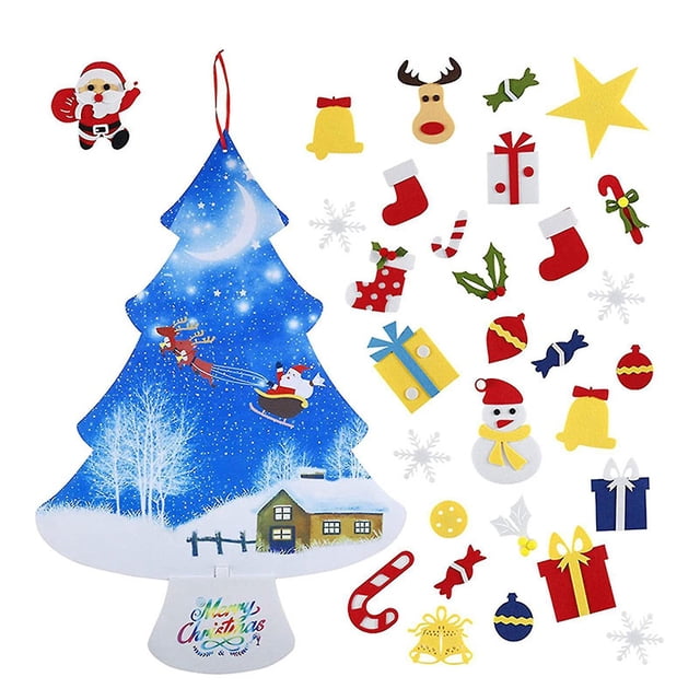 Juego de colgante de fieltro navideño con cuerda para colgar en el árbol de Navidad Adornos