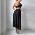 thumbnail image 5 of Sexy lingerie for Women,Mesh Sheer Long Dress and Thong 2Piece Set PU Leather Halter Bra Sheer Nightwear for Roleplay, 5 of 6