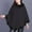 001 Black, variant on Women's Luxury Batwing Sleeve Faux Fur Hooded Cloak Poncho Sweater Cape