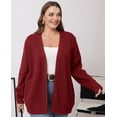 thumbnail image 3 of Daystry Fall Winter Womens Plus Size Open Front Casual Long Sleeve Chunky Cable Knit Classic Sweaters Cardigan, 3 of 8