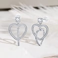 thumbnail image 2 of Women's Double Heart Earrings 925 Silver Love Jewelry Gift Hypoallergenic Jewelry on Christmas, 2 of 5