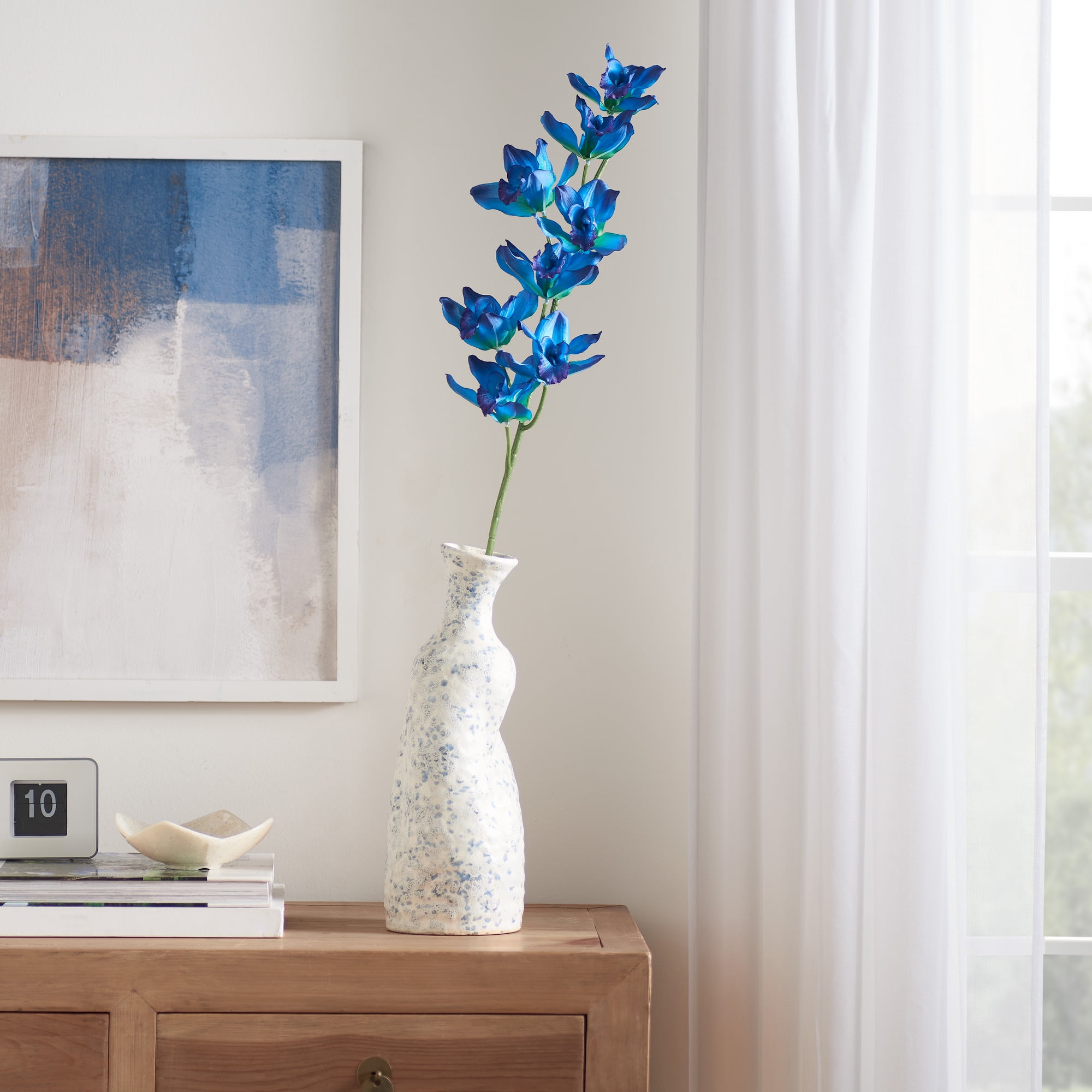 (6 pack) Mainstays 32" Artificial Blue Cymbidium Orchid Stem