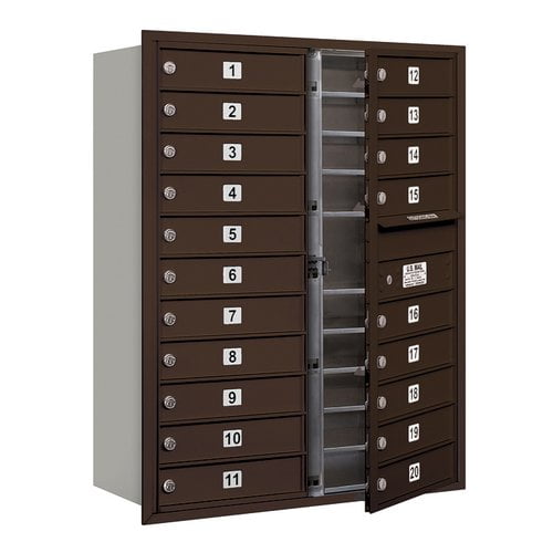 4C Horizontal Mailbox - 11 Door High Unit - Double Column - 20 MB1 Doors - Bronze - Front Loading - USPS Access