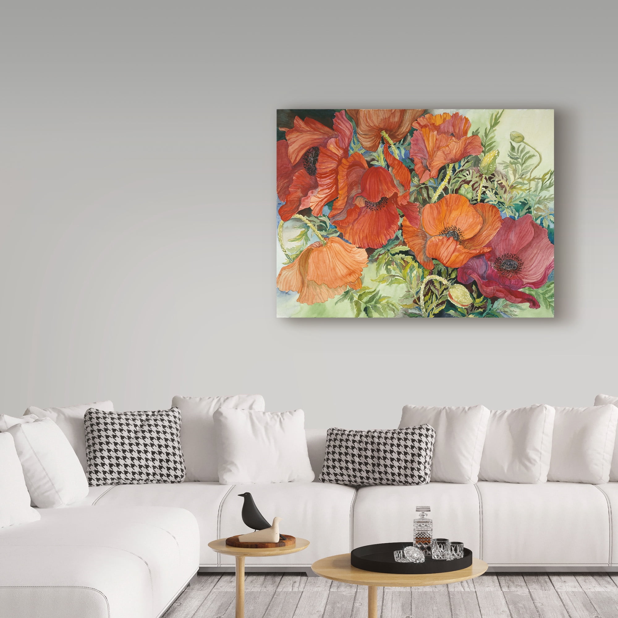 Trademark Fine Art 'Orange Poppies' Canvas Art by Joanne Porter