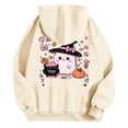 thumbnail image 5 of YDFCWXW Fall Hoodies for Women Oversized Halloween Cute Pumpkin Ghost Graphic Long Sleeve Sweatshirt With Pocket Pullover Shirt Top (Beige, M), 5 of 5