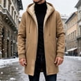 thumbnail image 5 of KICILVS Fleece Lined Jacket Men Zip Up Long Hooded Coat with Pockets for Outdoor Casual Soft Cozy Thick Warm Winter Outerwear, 5 of 6