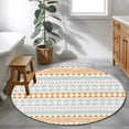 thumbnail image 5 of Orange Green Ethnic Tribe Round Rug 3ft Area Rug Washable Soft Non-Slip 3' Circle Low Pile Rugs Boho Traditional Geometric Carpet for Bedroom Living Room Entryway Home Office Dining Room, 5 of 9