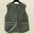 thumbnail image 2 of VISALY Faux Lamb Wool Vest Women Winter Warm Plush Thick Sleeveless Jackets Casual Zipped Up Winter Warm Sherpa Jacket Outwear with Pockets Green Xxxxxl/190, 2 of 7