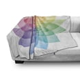 thumbnail image 3 of Rainbow Mandala Soft Flannel Fleece Throw Blanket, Lotus Flower Design with Many Colors Abstract Petal Pattern Rainbow Art, Cozy Plush for Indoor and Outdoor Use, 50" x 60", Multicolor, by Ambesonne, 3 of 6