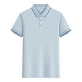thumbnail image 4 of Fanxing Mens Golf Shirts Big And Tall Gray Slim Fit Casual Button Short Sleeve T-Shirt Summer Collared Golf Shirt XL, 4 of 6