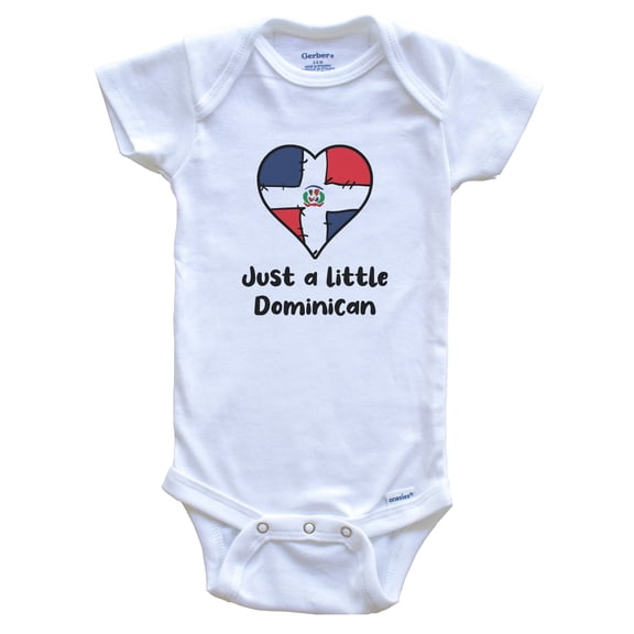Just A Little Dominican Dominican Republic Flag Heart Baby Bodysuit