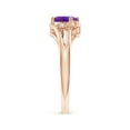 thumbnail image 3 of ANGARA Natural Amethyst and Diamond Split Shank Ring in 14K Rose Gold for Women (Size-7x5mm) | February Birthstone, Birthday, Anniversary, Jewelry Gift for Women | Natural Amethyst Ring, 3 of 8
