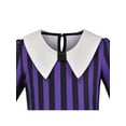 thumbnail image 5 of Girls Dress Purple White Collar Belted Retro Vintage Uniform Daily Casual 5 Years, 5 of 7