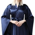 thumbnail image 5 of YAOLAN Women's Silk Kimono Long Robe Satin Bridesmaid Wedding Sleepwear Plus Size, 5 of 5
