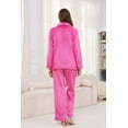 thumbnail image 3 of U2SKIIN Women Fleece Pajama Set,Long Sleeve Soft Comfy Pj Sleepwear for Women（Rose，L）, 3 of 5