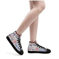 thumbnail image 6 of 4th Of July Red White And Blue Wine Patriotic High Top Canvas Shoes Sneakers Black Size 5, 6 of 7