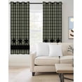 thumbnail image 2 of Sage Green Black Plaid Blackout Curtains 84 Inches Long for Bedroom, Vintage Star Buffalo Check Rustic Thermal Insulated Room Darkening Black Out Window Curtain Panels Grommet Drapes for Living Room, 2 of 8