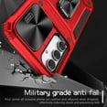 thumbnail image 3 of for Galaxy A34 5G Case Heavy Duty with Camera Cover, Build in Kickstand & Magnetic Car, Military Grade Armor Protection Cover,Sturdy Rugged Shockproof Case For Samsung Galaxy A34 5G, Red, 3 of 10