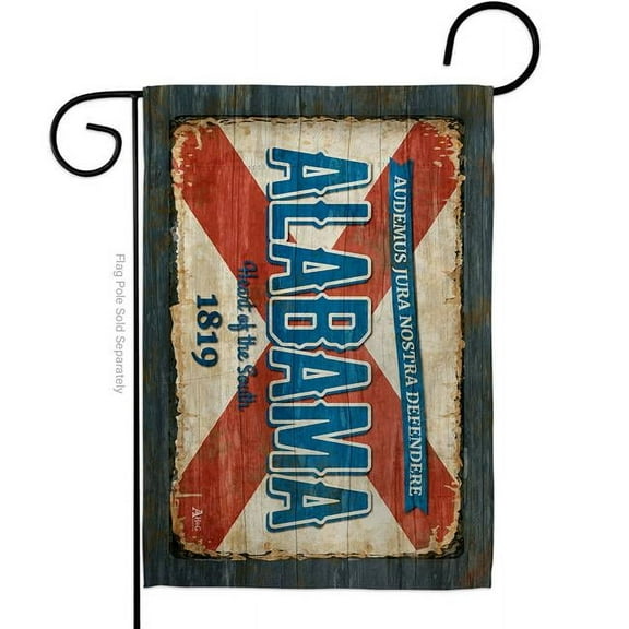 Americana Home & Garden G142945-BO 13 x 18.5 in. Alabama Vintage American State Garden Flag with Double-Sided Horizontal House Decoration Banner Yard Gift