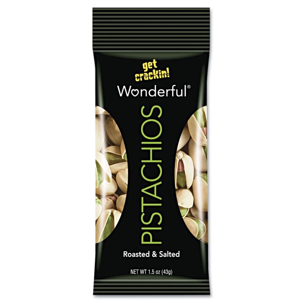 Wonderful Pistachios Roasted Salted 1 5 Ounce Bags Pack Of 24 Walmart Com