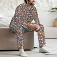 thumbnail image 7 of Yiaed Skull sunflower daisy Print Men’s Pajamas Set - Long Sleeve Button Down Sleep Shirt and Pajama Bottoms Sleepwear Set Mens Pjs Sets Men's Pajama Bottoms-Large, 7 of 7