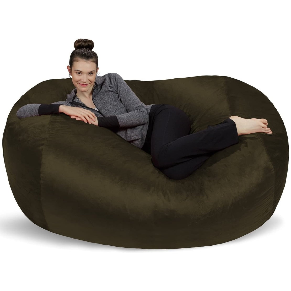 Theater Sacks 6-foot Bean Bag Lounger Large Memory Foam Bag Chair ...