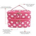 thumbnail image 4 of Travel Cosmetic Makeup Bag Organizer Double Layer Dot Pattern Toiletry Bag Case Pouch With Mirror For Woman, 4 of 7