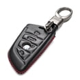 thumbnail image 2 of Vitodeco Leather Smar Key Fob Case Compatible with BMW 2, 3, 5, 6, 7, M Series, X1, X3, X4, X5, X6, X7 2014-2022 (4-Button, Black/Red), 2 of 5