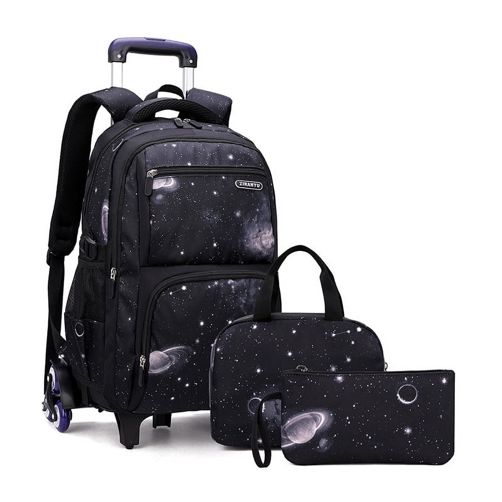 with Lunch Box Trolley School Bags Rolling Backpack for Boys Wheeled Bag Carry On Kids Luggage Primary Junior High School Bag Walmart
