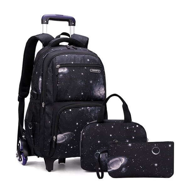 Set de mochila con ruedas: lonchera y estuche para lápices para niños