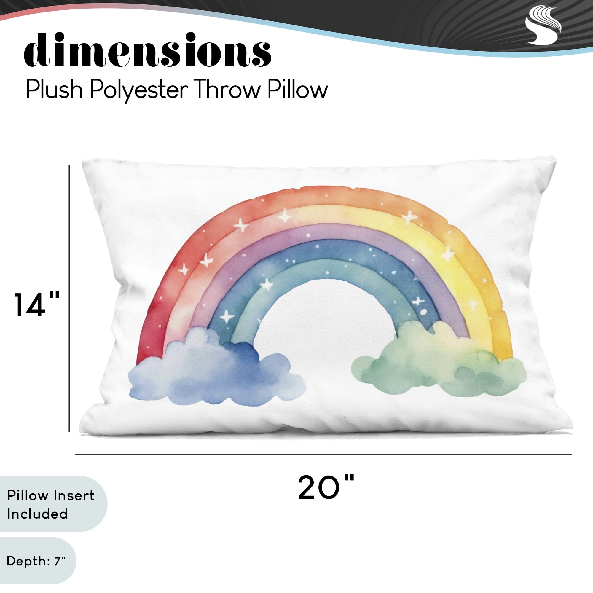 Stupell Industries Colorful Rainbow with White Stars Decorative Printed Throw Pillow, design by Creative Studio
