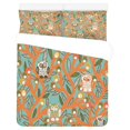 thumbnail image 1 of ABPHQTO Juego de ropa de cama de 3 piezas Funda nórdica de hojas de búho con 2 fundas de almohada para la decoración de la habitación del hogar, 1 of 4