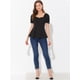 thumbnail image 5 of Top peplum con volantes para mujer Blusa elegante de trabajo de oficina con cuello de corazón y mangas abullonadas Negro M, 5 of 5