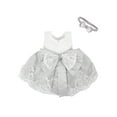 thumbnail image 2 of 2pcs Newborn Baby Girl Dress Lace Princess Tutu Dress Birthday Holiday Party Dress + Headband Outfits 6M 12M 18M 24M, 2 of 7