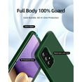 thumbnail image 2 of 【3 in 1 for Samsung Galaxy A32 5G case, with 2 Pack Screen Protector, Camera Protection，Liquid Silicone Slim Shockproof Protective Phone Case 6.5inch [Microfiber Lining] (Alpine Green), 2 of 11
