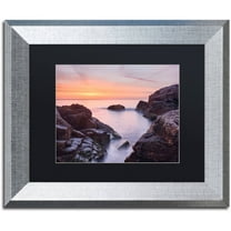 Trademark Fine Art "Between Rocks" Canvas Art by Michael Blanchette Photography Black Matte, Silver Frame