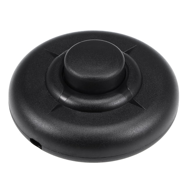 Interruptor de pie de control de lámpara redonda Uxcell ON/OFF plástico negro 1 pieza