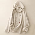 thumbnail image 2 of Hoodie Tops Womens Summer Hooded Long Sleeve Shirts Ladies Dressy Casual Button Down Blouses Tees, 2 of 9