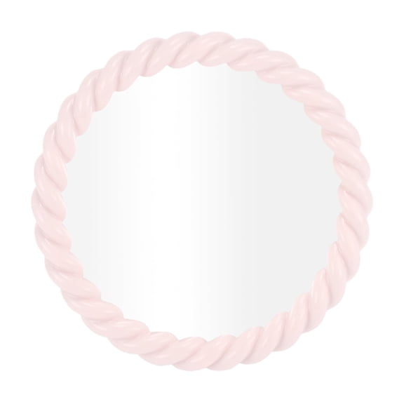 Unique Bargains 1Pc Twisted Round Shape Desktop Cosmetic Mirror Pink