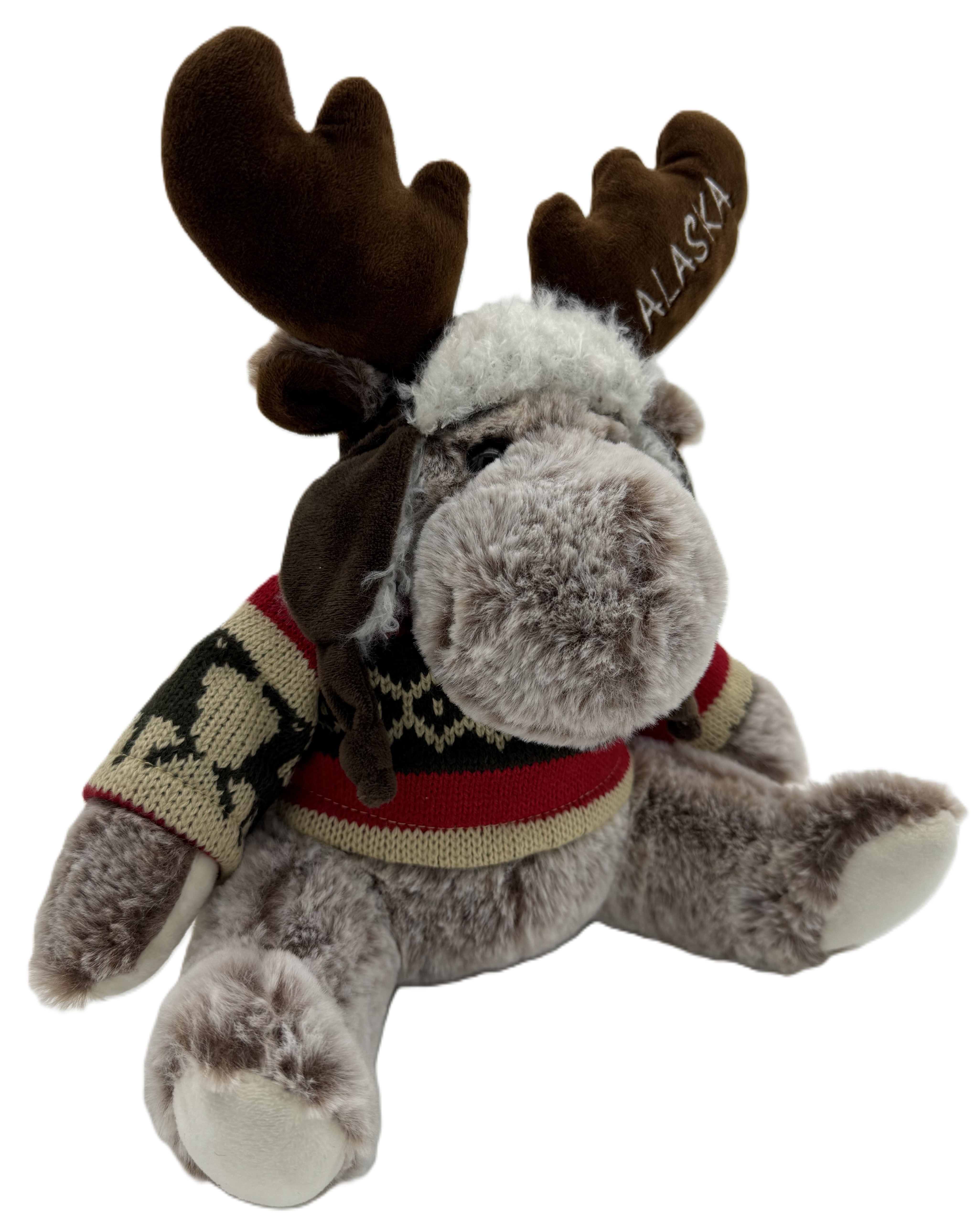Alaskagift Moose With Sweater 9 Inch