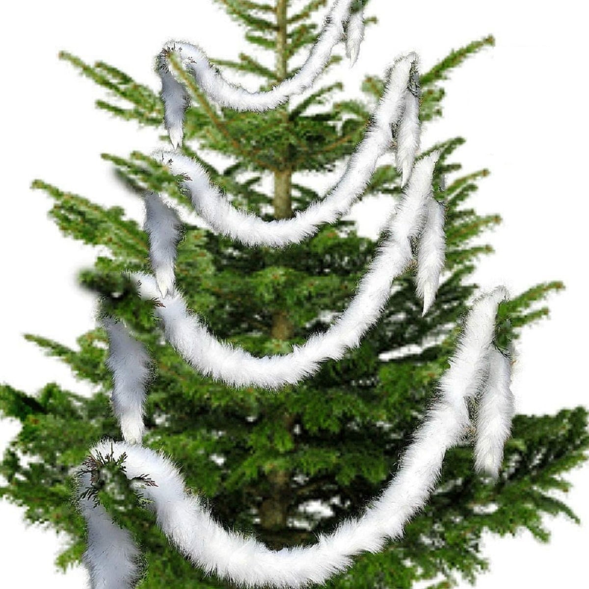 2M White Fully Feather Boa Strip For Christmas Tree Ribbon Party Garland Decora 